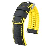 HIRSCH Herren Performance Uhrenarmband Modell Robby 24 mm Schwarz/gelb