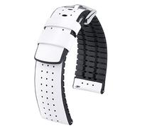 HIRSCH Herren Performance Uhrenarmband Modell Tiger 20 mm Weiß
