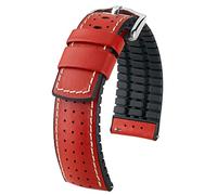 HIRSCH Herren Performance Uhrenarmband Modell Tiger 24 mm Rot