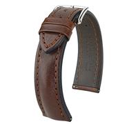 HIRSCH Herren Uhrenarmband Rindsleder Modell Lucca Größe Uhr 20 mm/Schließe 18 mm, Farbe Braun