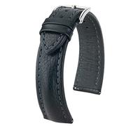 HIRSCH Herren Uhrenarmband Rindsleder Modell Lucca Größe Uhr 20 mm/Schließe 18 mm, Farbe Schwarz