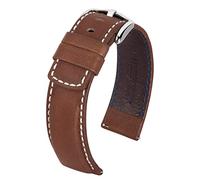 HIRSCH Herren Uhrenarmband Sattelleder Modell Mariner 18 mm Braun