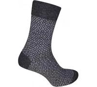 Hirsch Jacquard Strumpf grau schwarz 47-48