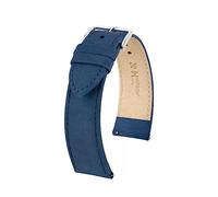 Hirsch Leder-Armband für Uhren Osiris Nubuk M 18 mm Dunkelblau 03433180-2-18