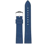 Hirsch Leder-Armband für Uhren Osiris Nubuk M 18 mm Dunkelblau