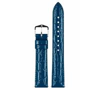 Hirsch Lederarmband für Uhren Crocograin M 20 mm Blau 12302880-2-20