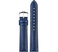 Hirsch Lederarmband für Uhren Kansas L 20 mm Blau 01502081-2-20