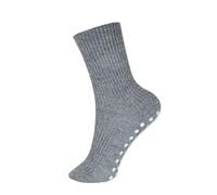 Hirsch Natur Baby Kinder Grobstrick Stopper Socken kbT Wolle Graumeliert 25-26