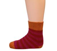 Hirsch Natur, Baby und Kinder Ringelsocken aus 100% Wolle (kbT) (29-30, himbeer/rot/mango)