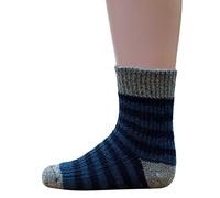 Hirsch Natur, Baby und Kinder Ringelsocken aus 100% Wolle (kbT) (29-30, jeans/marine/grau)