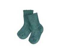 Hirsch Natur Baby und Kinder Socken Bio-Schurwolle Grobstrick petrol Gr.21-22