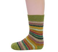 Hirsch Natur, Baby und Kinder Vollplüsch Ringelsocken, 100% Wolle (kbT) (33-35, Maigrün (Ringel))