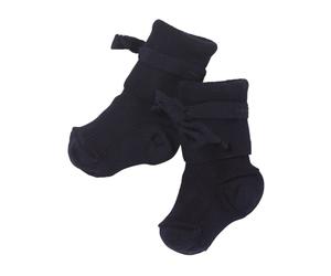 Hirsch Natur Babyschuhe Bio-Baumwolle (kbA) marine Länge ca. 9 cm