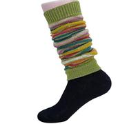 Hirsch Natur, Bein Stulpen/Wärmer, 100% Wolle (kbT) (Maigrün/Bund geringelt)