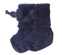 Hirsch Natur Babyschuhe Bio-Schurwolle (kbT) marine Länge ca. 9 cm