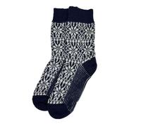 Hirsch Natur Erwachsene Norweger Sternenmuster Socke kbT Wolle Marine-Natur 36-37