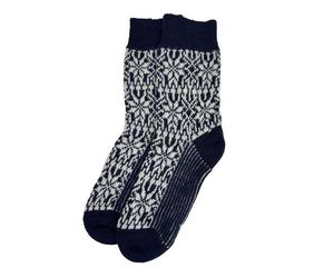 Hirsch Natur Erwachsene Norweger Sternenmuster Socke kbT Wolle Marine-Natur 36-37