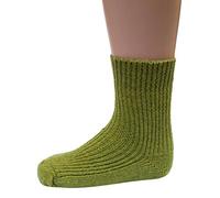 Hirsch Natur Grobstrick Socken, Strümpfe für Baby´s und Kinder aus 100% BIO Schurwolle (kbT) (18-20, Maigrün)