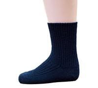 Hirsch Natur Baby Kinder Grobstrick-Socke kbT Wolle Marineblau 21-22