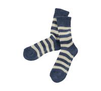 Hirsch Natur Kinder Socken Bio-Schurwolle jeans-natur-geringelt Gr.18-20