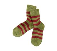 Hirsch Natur Kinder Socken Bio-Schurwolle maigrün-geringelt Gr.18-20