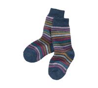 Kinder Socken Schurwolle Rainbow blue Gr.25-26 Hirsch Natur