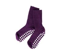 Hirsch Natur Kinder Stoppersocken Bio-Schurwolle lila Gr. 25-26