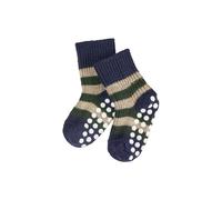 Hirsch Natur Kinder Stoppersocken Bio-Schurwolle marine-geringelt Gr.23-24