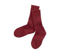 Hirsch Natur Kindersocken Bio-Schurwolle Plüsch melange-rot Gr.18-20