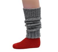 Hirsch Natur, Merino Kinder Beinstulpen Grobstrick, 100% Schurwolle (kbT) Graumeliert