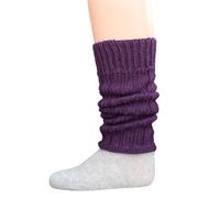 Hirsch Natur, Merino Kinder Beinstulpen Grobstrick, 100% Schurwolle (kbT) Lila