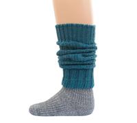 Hirsch Natur, Merino Kinder Beinstulpen Grobstrick, 100% Schurwolle (kbT) (Petrol)