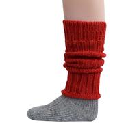 Hirsch Natur, Merino Kinder Beinstulpen Grobstrick, 100% Schurwolle (kbT) (Rot)