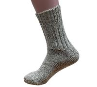 Hirsch Natur Norweger Socken, 100% Wolle (kbT), Graumeliert, 38-39