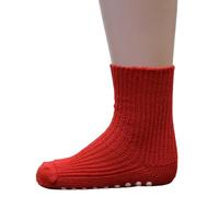Hirsch Natur Stoppersocken für Kinder, 100% Schurwolle kbT (18-20, rot)