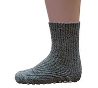 Hirsch Natur Stoppersocken für Kinder, 100% Schurwolle kbT (23-24, Norweger/grau)