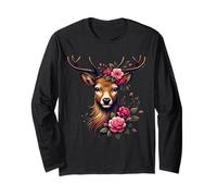 Hirsch T-Shirt Damen Trachtenshirt Dirndl Shirt Trachten Langarmshirt