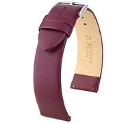HIRSCH Uhren-Armband Toronto M - Uhr-Band aus italienischem Kalbs-Leder mit feiner Narbung - Beere - 18 mm
