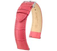 HIRSCH Uhren-Armband Duke M - Uhr-Band aus italienischem Kalbs-Leder mit Alligator-Prägung - Pink - 20 mm