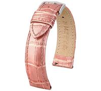 HIRSCH Uhren-Armband Duke M - Uhr-Band aus italienischem Kalbs-Leder mit Alligator-Prägung - Rosé Metallic - 18 mm