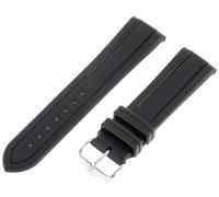 Hirsch 40458850-2-22 Uhren-Armband Hevea L 22 mm Kautschuk Schwarz