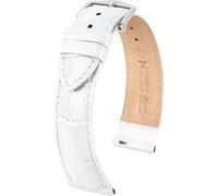 HIRSCH Uhren-Armband Louisianalook - Uhrband aus glänzendem Kalbsleder - Uhrenband mit Alligator-Prägung