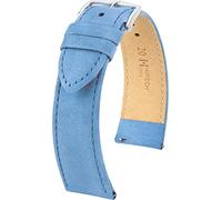 HIRSCH Uhren-Armband Osiris Nubuk L - Uhr-Band aus naturbelassenem Kalbs-Leder - Hellblau - 22