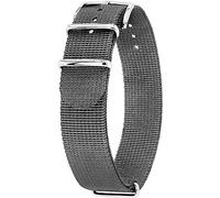 HIRSCH Uhren-Armband Rush Recycle - Uhr-Band im NATO-G10-Style aus recyceltem Polyester - robust & vegan - Grau - 22