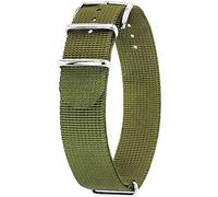 HIRSCH Uhren-Armband Rush Recycle - Uhr-Band im NATO-G10-Style aus recyceltem Polyester - robust & vegan - Grün - 20