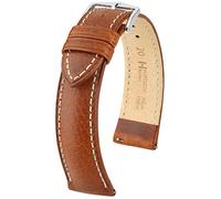 HIRSCH Uhren-Band Boston L - modisches Premium-Lederband für Deine Armbanduhr - Goldbraun - 22 mm
