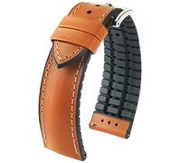 HIRSCH Uhren-Band James L - modisches Premium-Lederband für Deine Armbanduhr - Goldbraun - 22 mm