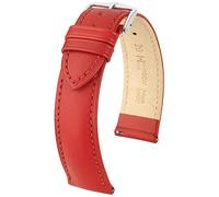 HIRSCH Uhren-Band Kent L - modisches Premium-Lederband für Deine Armbanduhr - Rot - 20 mm