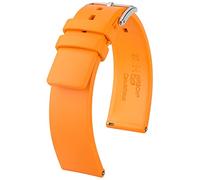 HIRSCH Uhren-Band Pure L - modisches Premium-Wechselband für Deine Armbanduhr - Orange - 20 mm
