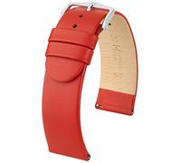 HIRSCH Uhren-Band Scandic M - modisches Premium-Lederband für Deine Armbanduhr - Rot - 20 mm